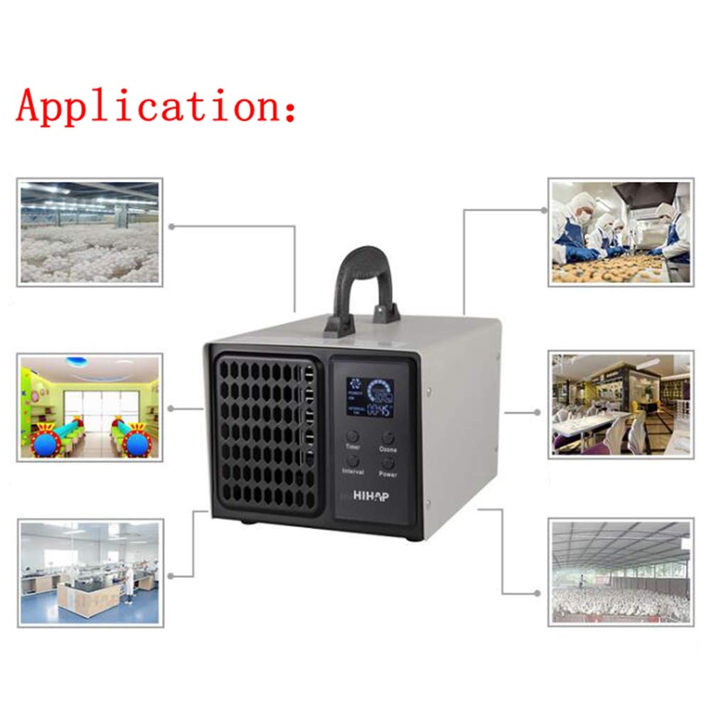 Topchances Comercial Ozono, 5g/h Control de temporizador digitalGenerador de aire industrial Purificador de aire desodorizador esterilizador esterilizador para el hogar, oficina, barco y coche