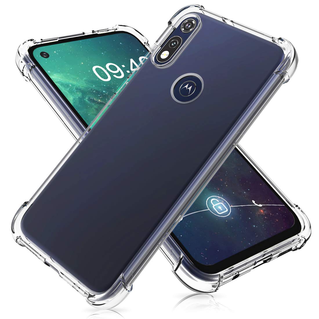 Osophterfor Moto E Case,Moto XT2052-1 Case Clear Transparent Reinforced Corners TPU Shock-Absorption Flexible Cell Phone Cover for Motorola Moto E(2020)(Clear)