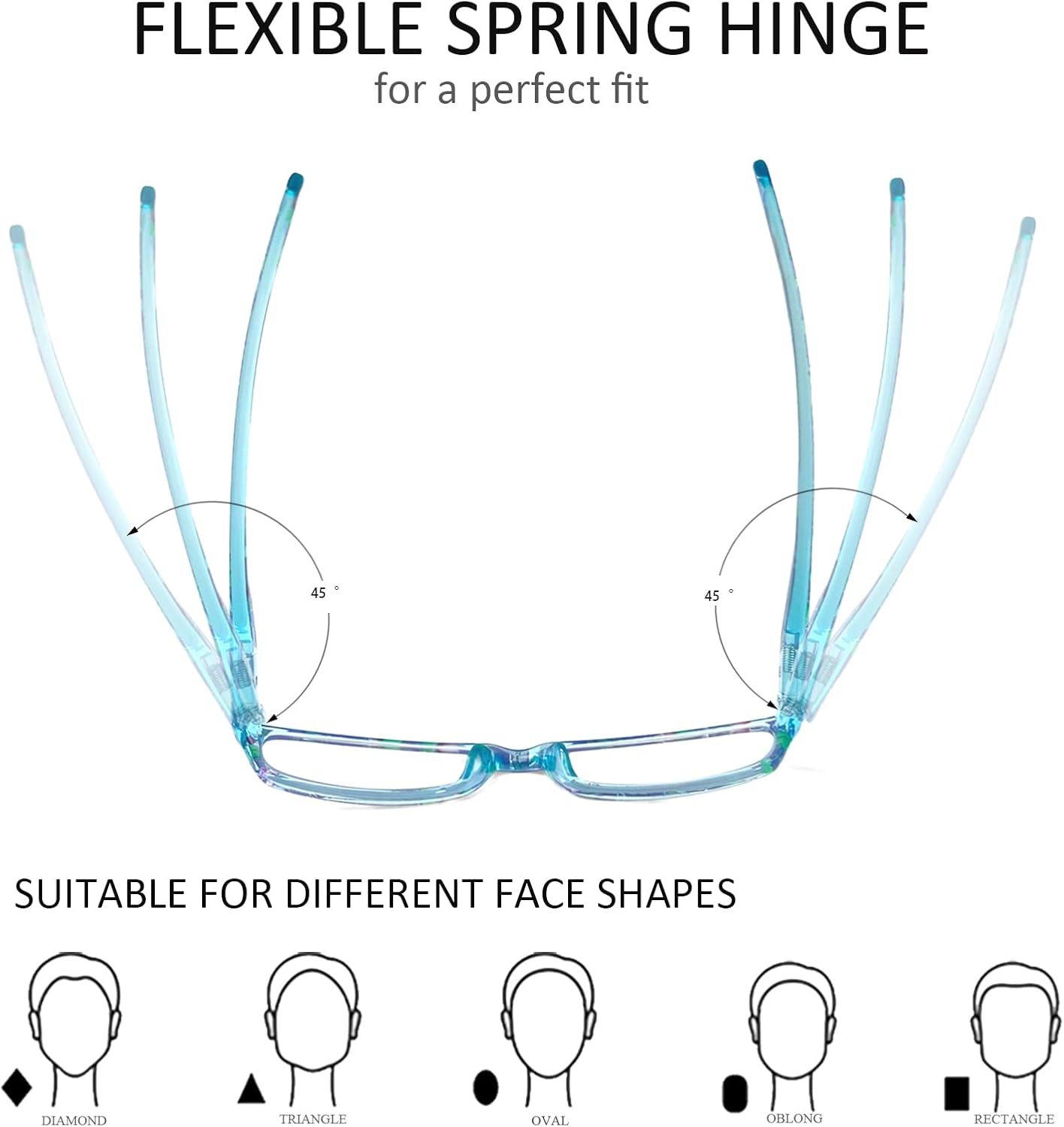 Henotin 6-Pack Reading Glasses Blue Light Blocking Anti Eyestrain Computer Reading Glasses for Women and Men Readers (Mix Color-D, 1.25, Diopters) - Image 6