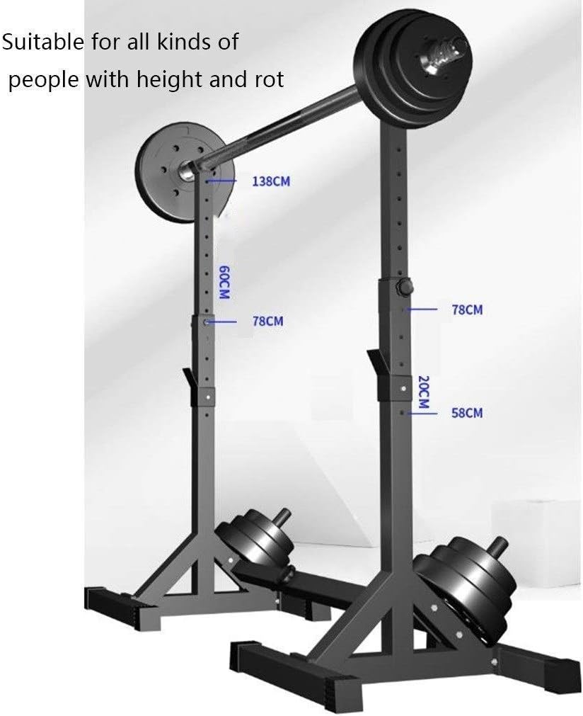 Squat Rack Dipping Station Barbell Rack Dip Stand Fitness Bench Press Free-Weight Racks Squat Rack Stand - Adjustable Bench Press Rack, Portable Barbell Rack, 3