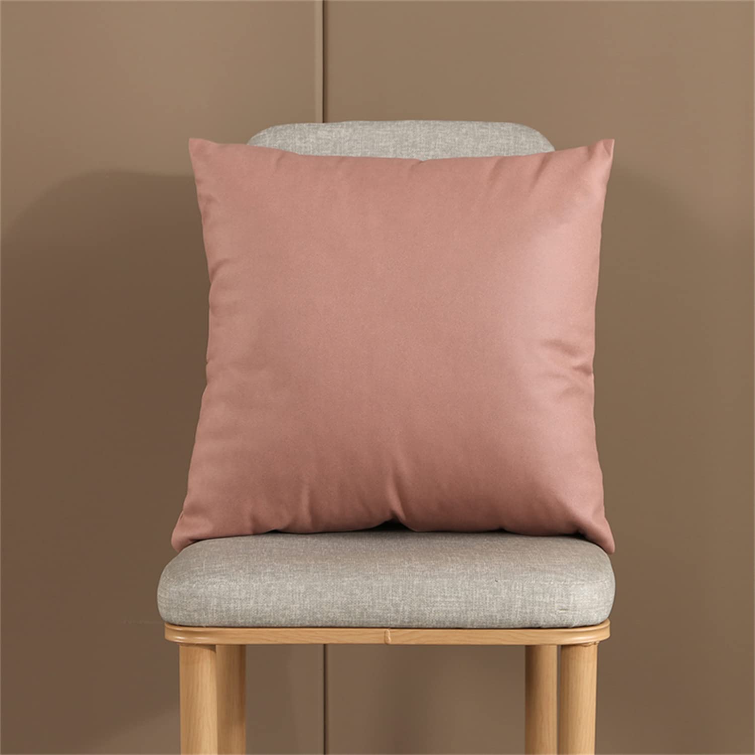 Federe Cuscini Tessuto Tecnico Copricuscini Quadrate Federe Cuscini, per Arredo Moderno Letto e Sedia (Rosa,45 * 45cm(Set di 8))