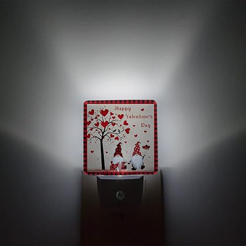 Miniatura 2 de Luz nocturna de San Valentín enchufable lámpara de noche LED sensor automático luces de noche para niños enchufe en la pared lindo gnomo con árbol