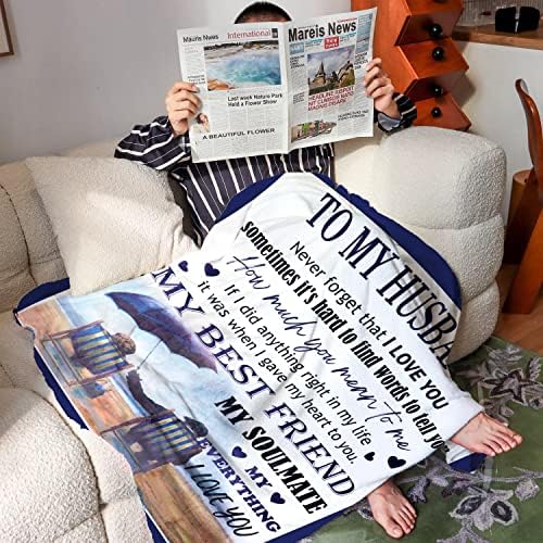 Shoppawhile Husband Gifts Husband Christmas Birthday Gifts Fluffy Blanket 51*59inch Valentines Gifts for Husband from Wife