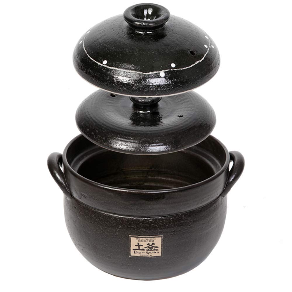 Kochtopf, Reistopf aus Steingut, japanischer Reiskocher aus Stein, Schmortopf für den Herd, Hot Pot, Keramik-Auflaufform mit Deckel, hitzebeständiger Suppentopf für Dampf