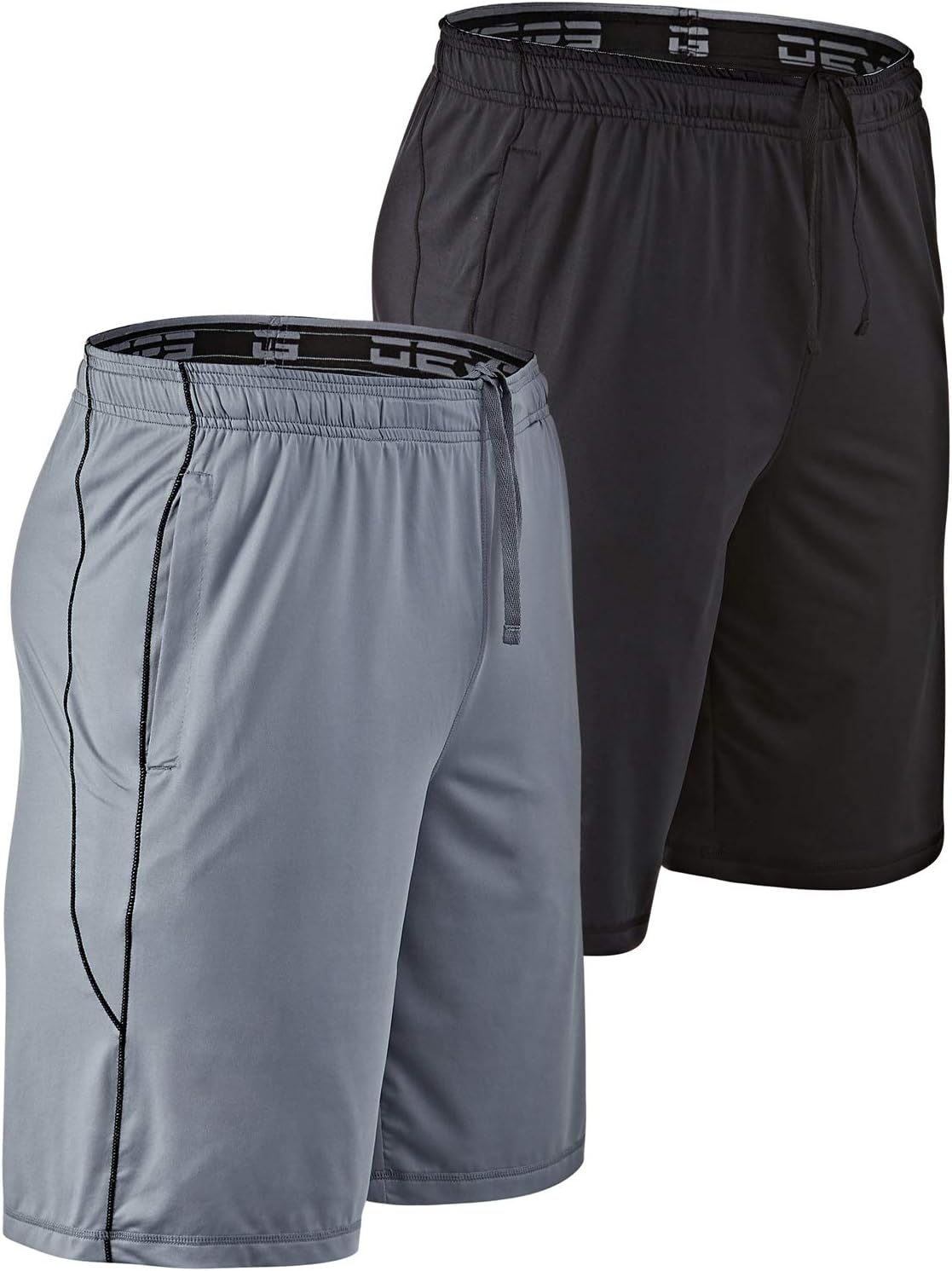DEVOPSMen's 2-Pack Loose-Fit 10" Workout Gym Shorts with Pockets