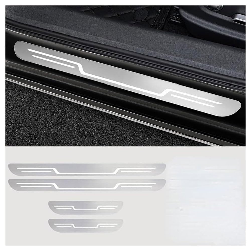 Protections Seuils De Porte Voiture - Acier Inoxydable - Lot De 4 - Pour Dacia Sandero Stepway 3 (2020-2025)