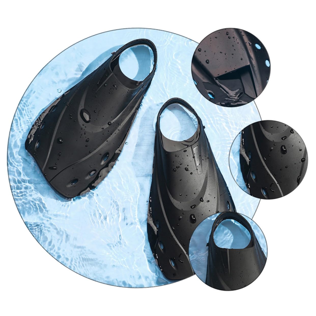 Verstellbare Schwimmflossen aus für Damen und Herren Leichte Kurze Flossen zum Schnorcheln und Training im Pool und Reisen