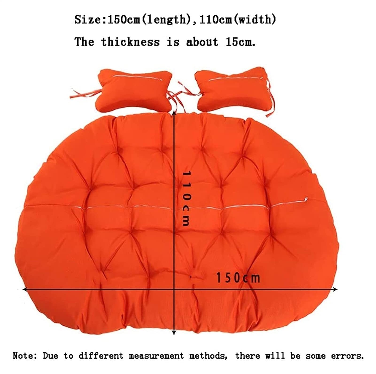 Lot de 2 coussins de chaise hamac imperméables à double rembourrage avec grand œuf épais à suspendre