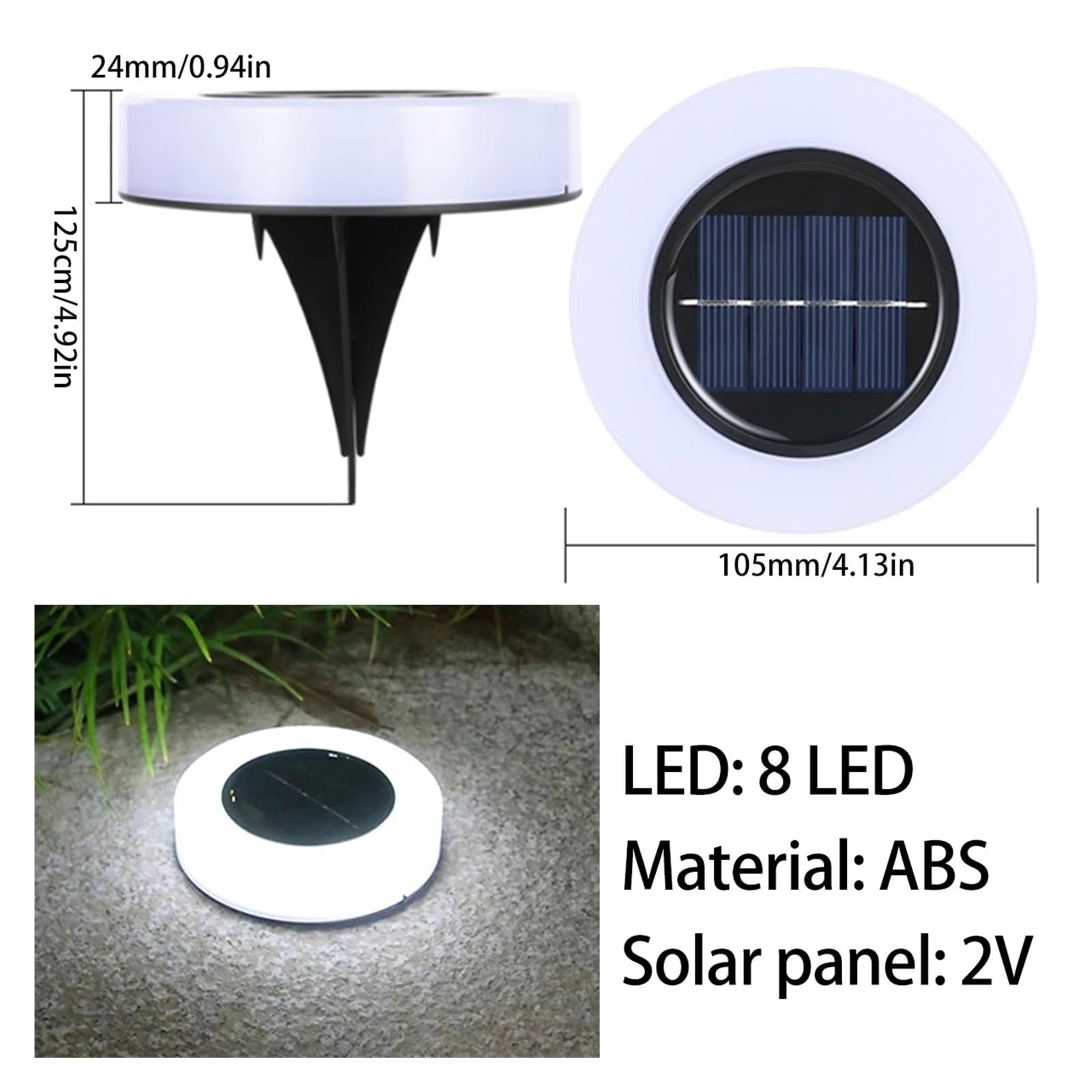 8 12 LED So Disk Luci Outdoor Garden Spotlight 4 8pcs Così Alimentate Luci Sotterranee Deck Lampade ad alta efficienza energetica Illuminazione paesaggistica per prato Luce bianca brillante (8 pezzi)