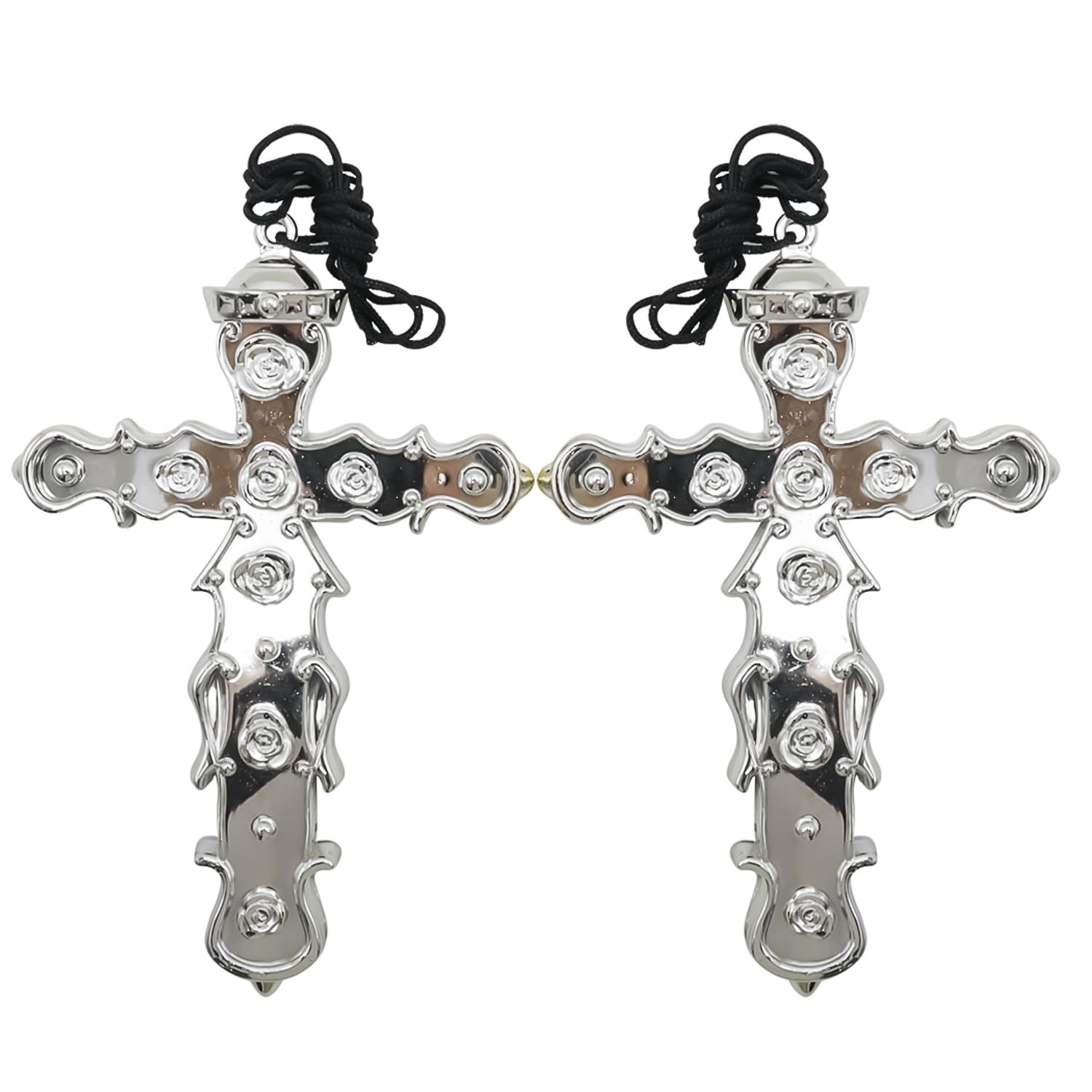 2 Pieces Cross Necklaces Plastic Silver Pendants Nun Accessories Themed Party Halloween Accessories
