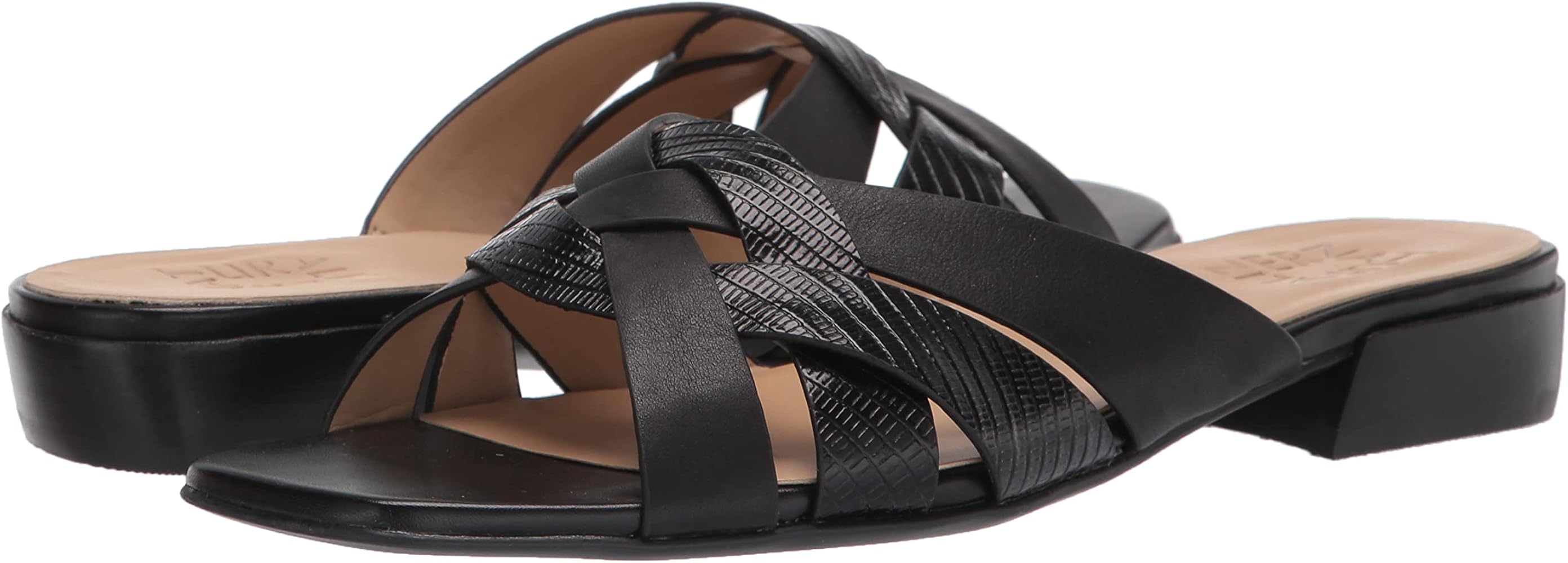 Amazon.com | Naturalizer Women's Ashford Slide Sandal, Black Lizard, 5 |  Slides