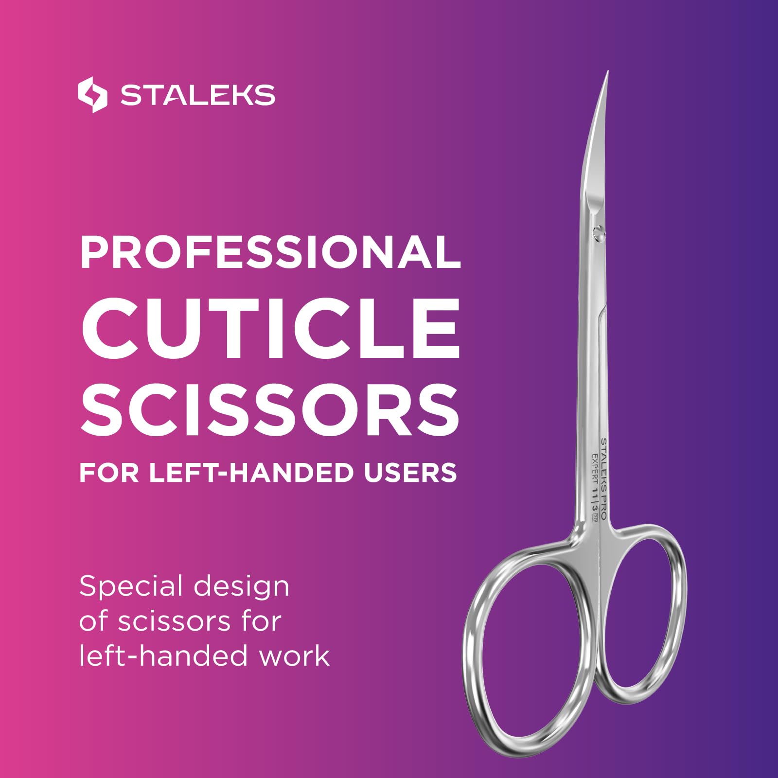 STALEKS PRO - Forbicine professionale per cuticole per Mancini Expert 11 Type 3 (lunghezza lama - 23 mm) SE-11/3
