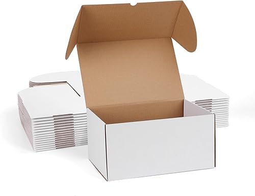 Miniatura 22 de ZBEIVAN Cajas de envío pequeñas negras de 8 x 6 x 4, 20 paquetes de cajas de cartón corrugado para embalaje de regalos de pequeñas empresas con tapas