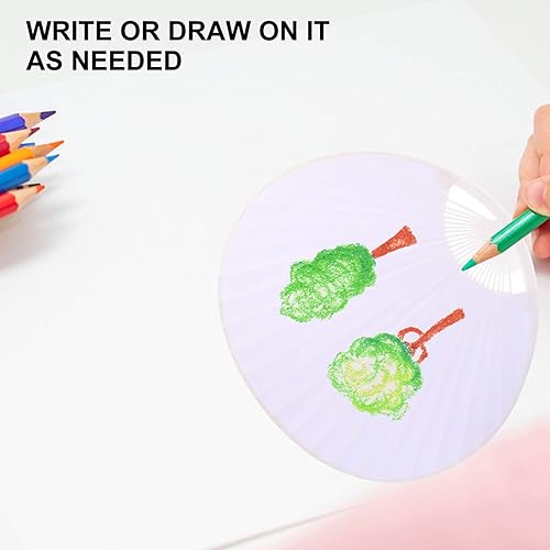 Miniatura 6 de Toyvian Ventilador plegable en blanco, 8 unidades, estilo chino, japonés, ventilador de mano de papel de mano con borla, ventiladores antiguos para