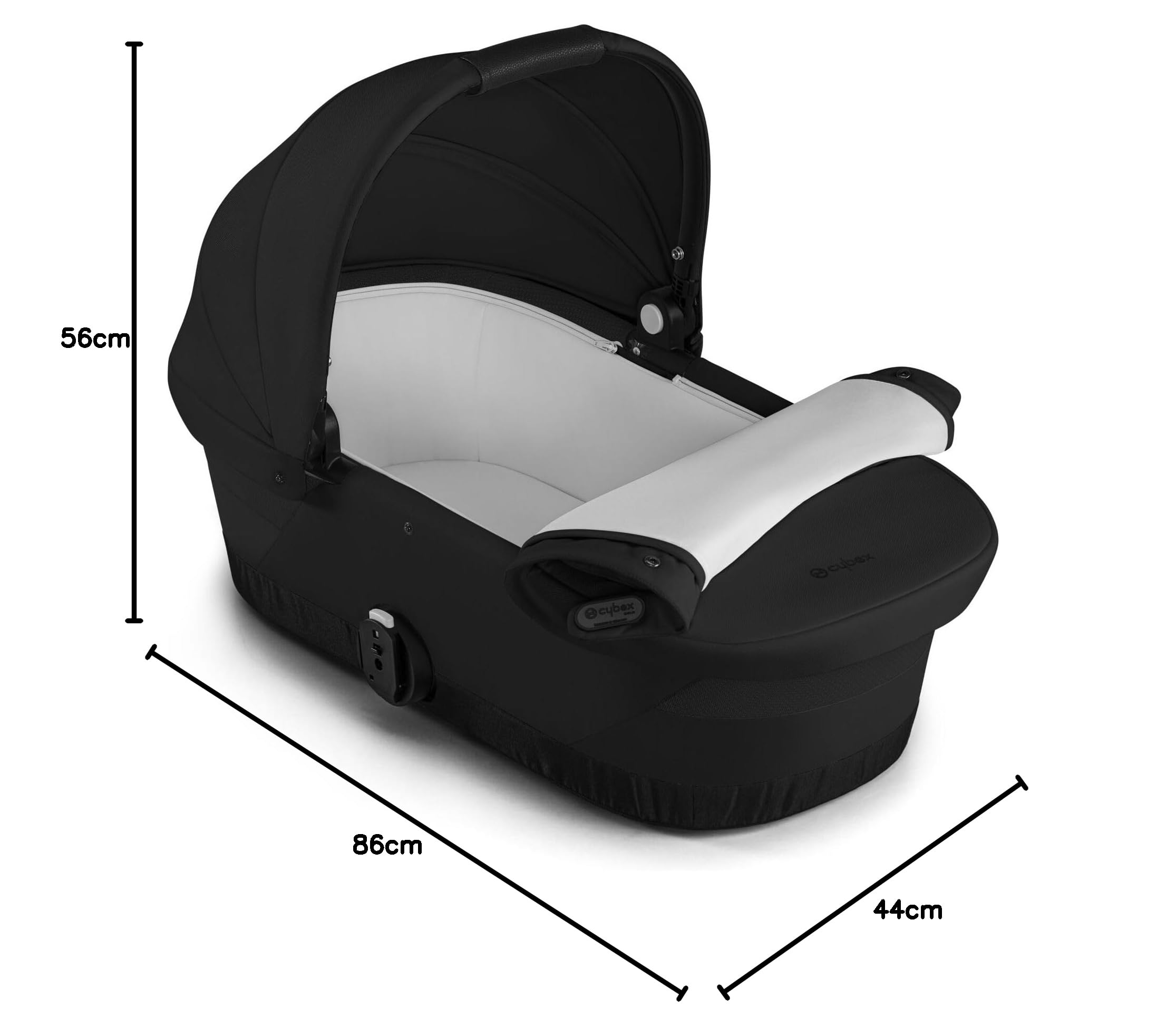 CYBEX Nacelle GAZELLE S Gold, de la naissance à environ 6 mois (max. 9 kg), pour CYBEX Gazelle S et e-Gazelle S, Moon Black