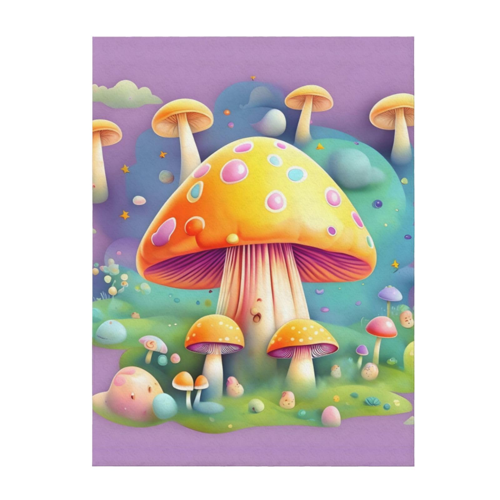 Couverture motif champignon légère et chaude pour calmer les frissons