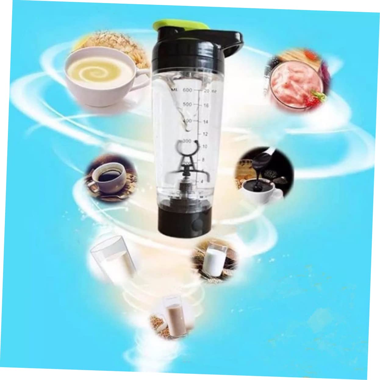 Shaker Elettrico per Proteine 600 Ml Mixer Antigraffio Portatile Miscelazione Automatica per Sportivi e