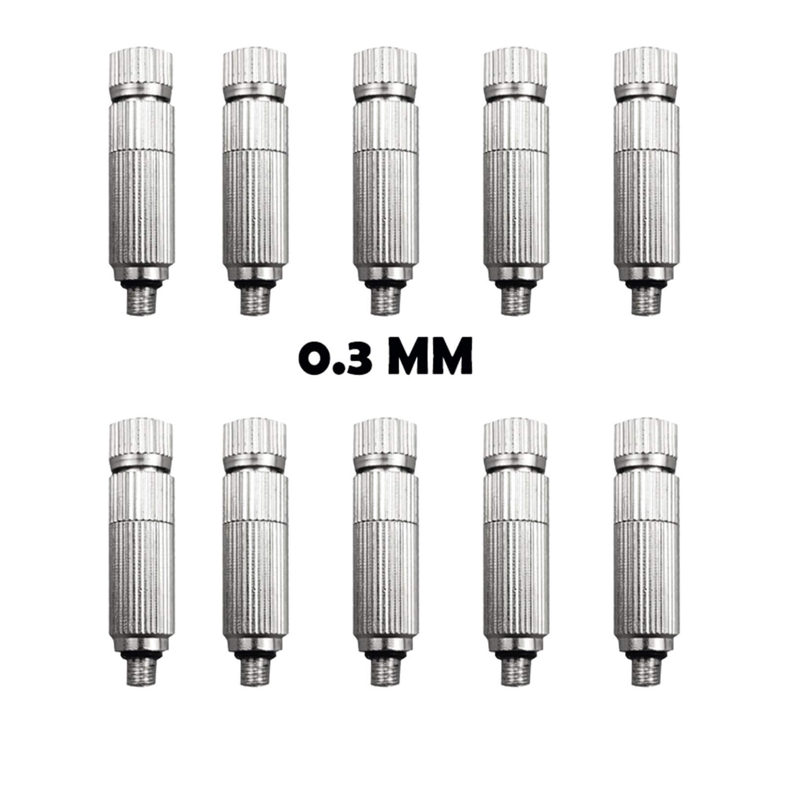 10 szt. wysokociśnieniowych dysz zraszających do ogrodu, do nawilżania, 0,1 mm-0,6 mm (0,3 mm)