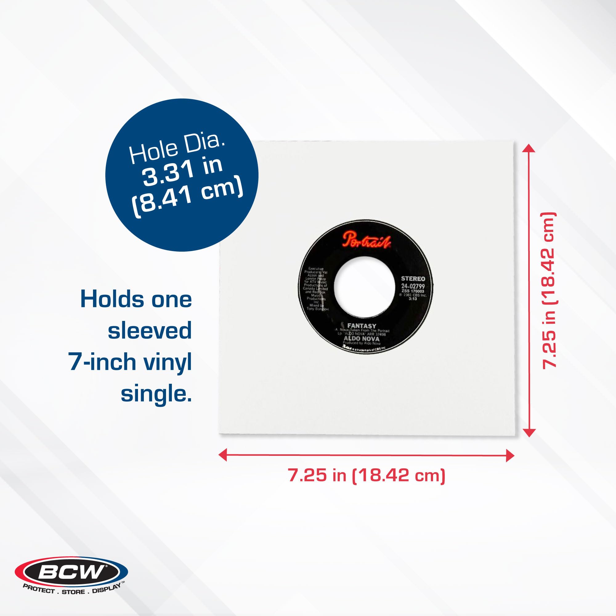Amazon.com: BCW Polylined White Paper 7 in Square Corner Record