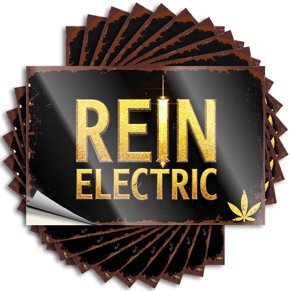 Great Tattoos, Farmhouse Outdoor Decor Bumper Golden Glittering Rein Electric Logo with Leaf Symbol | Funny Quote Drinking Decals(6X9CM)