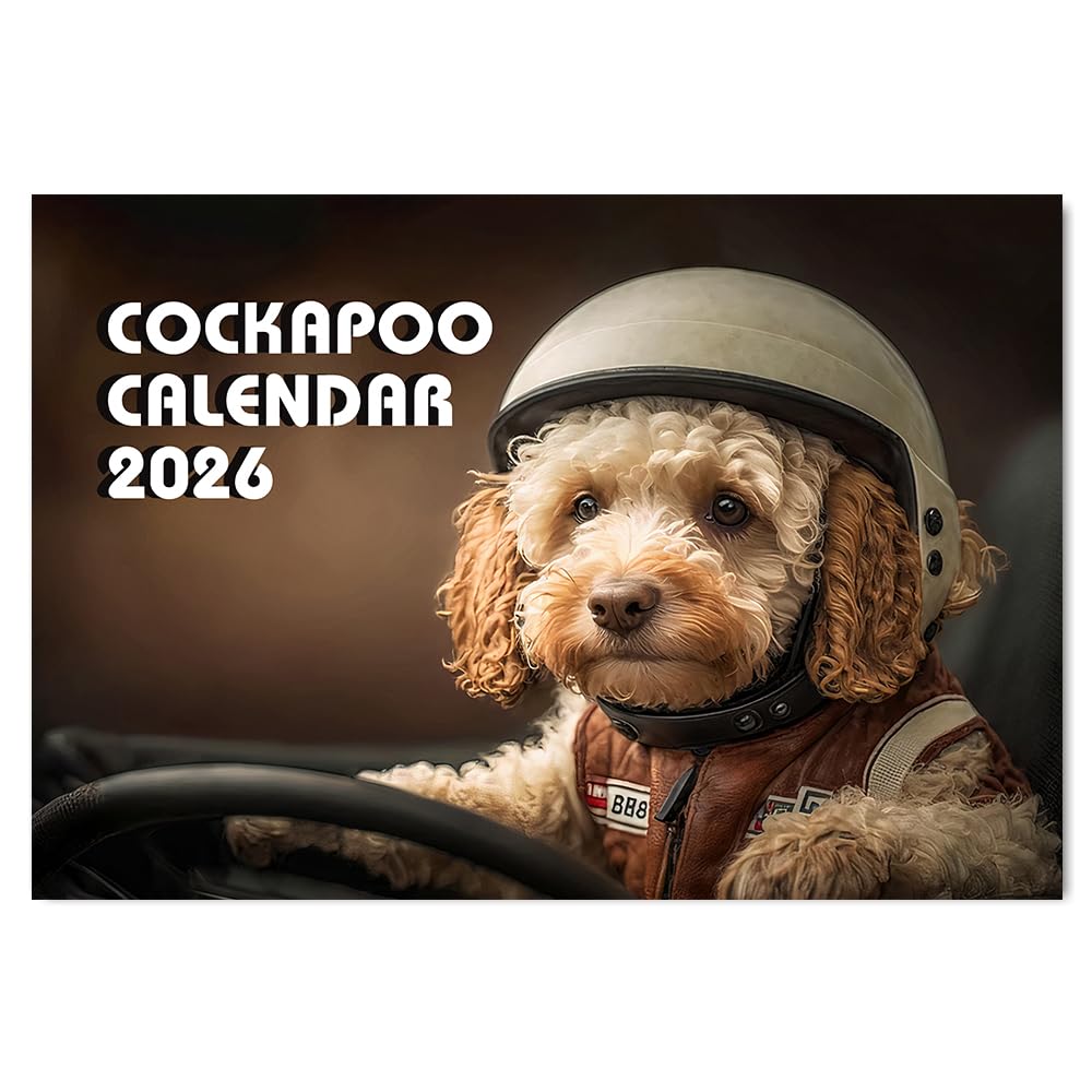 Cockapoo Calendar 2026 12 Month to View A4 Wall Calendar 2026 A3 When Open Month Calendar Papa Prints