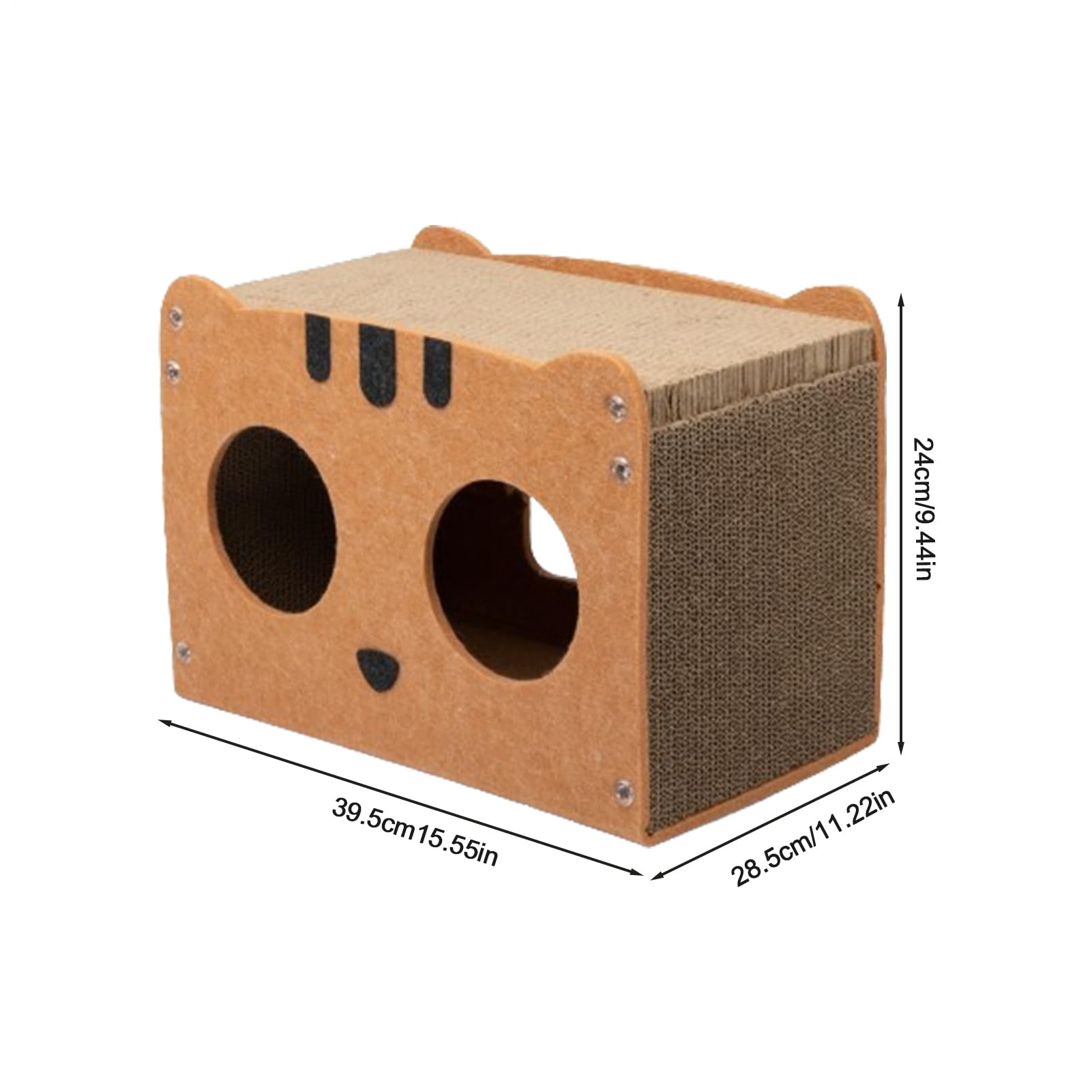 Casa para Gatos de cartón para Interiores – Graffiatore para Gatos | reciclable, refugio para interiores, salón y refugio rascador ondulado | Cama rascadora para mascotas desmontable