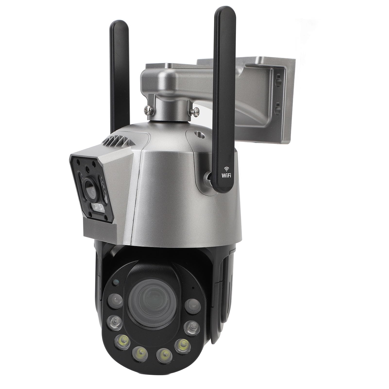 Telecamere PTZ WiFi, Telecamera di Sicurezza a Doppio Obiettivo, Visione Notturna per Esterni (Spina europea)