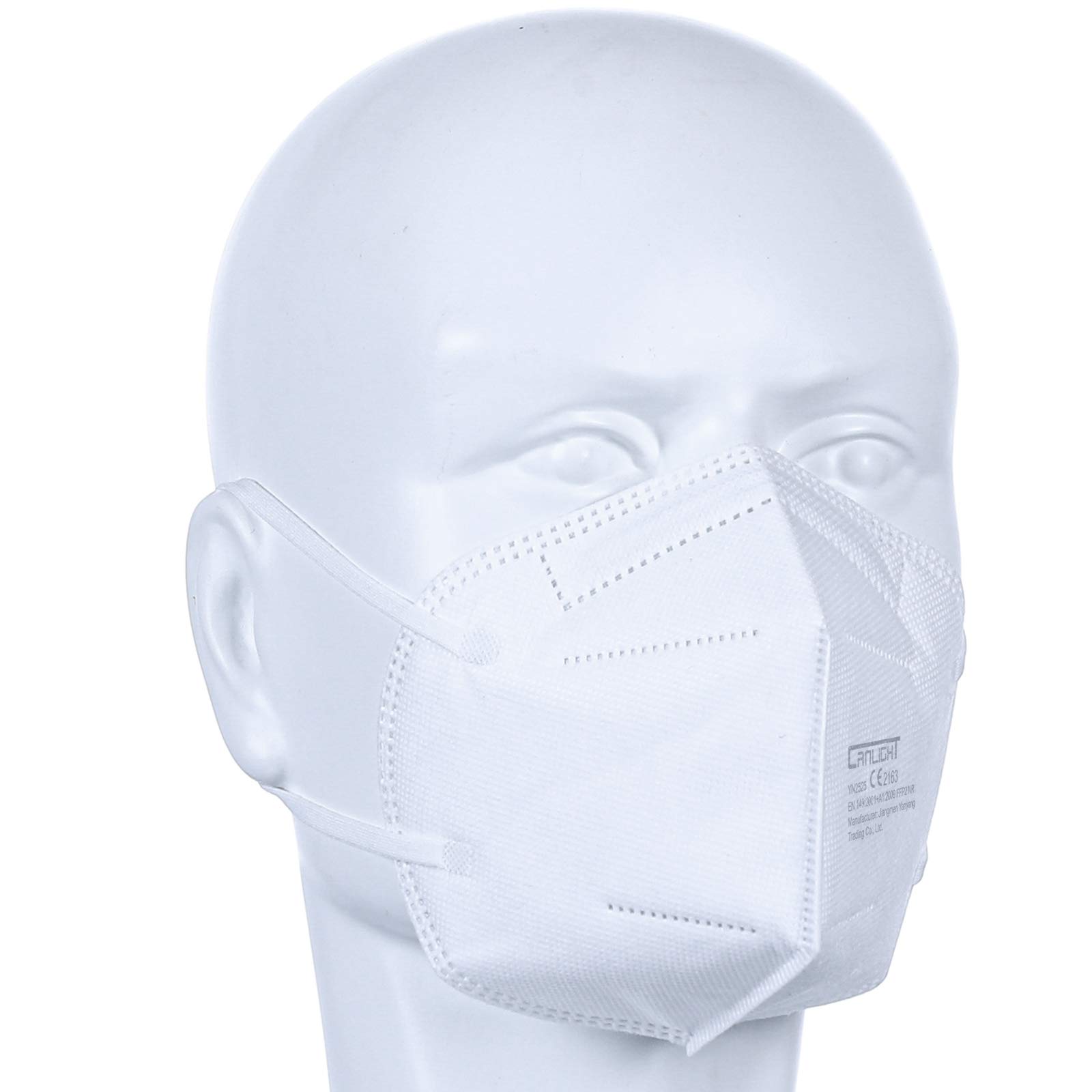 [100 Stück FFP2 Maske Mundschutz Atemschutzmaske | 5-lagig | atmungsaktives Vlies | Weiß