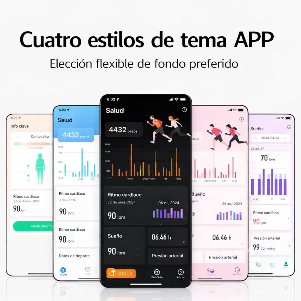 Smart Band, Pulsera Actividad sin Pantalla con GPS, Pulsómetro, SPO₂, Batería +1 Mes de Duración, Monitor Sueño, Notificaciones, Resistente Agua, 2 Correas Negra + Naranja