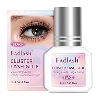 Vista 1 de FADLASH Pegamento de pestañas en racimo negro para extensiones de pestañas DIY, pegamento de pestañas impermeable de secado rápido de 2-3 segundos