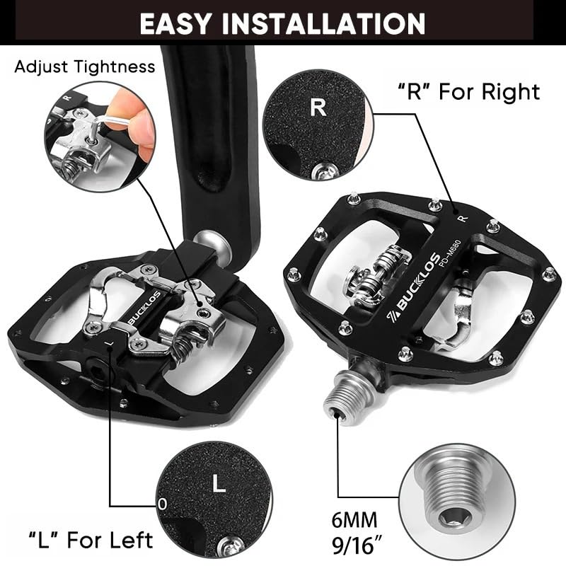 Pédales de VTT double fonction avec clip et plateforme pour optimiser le pédalage - 4