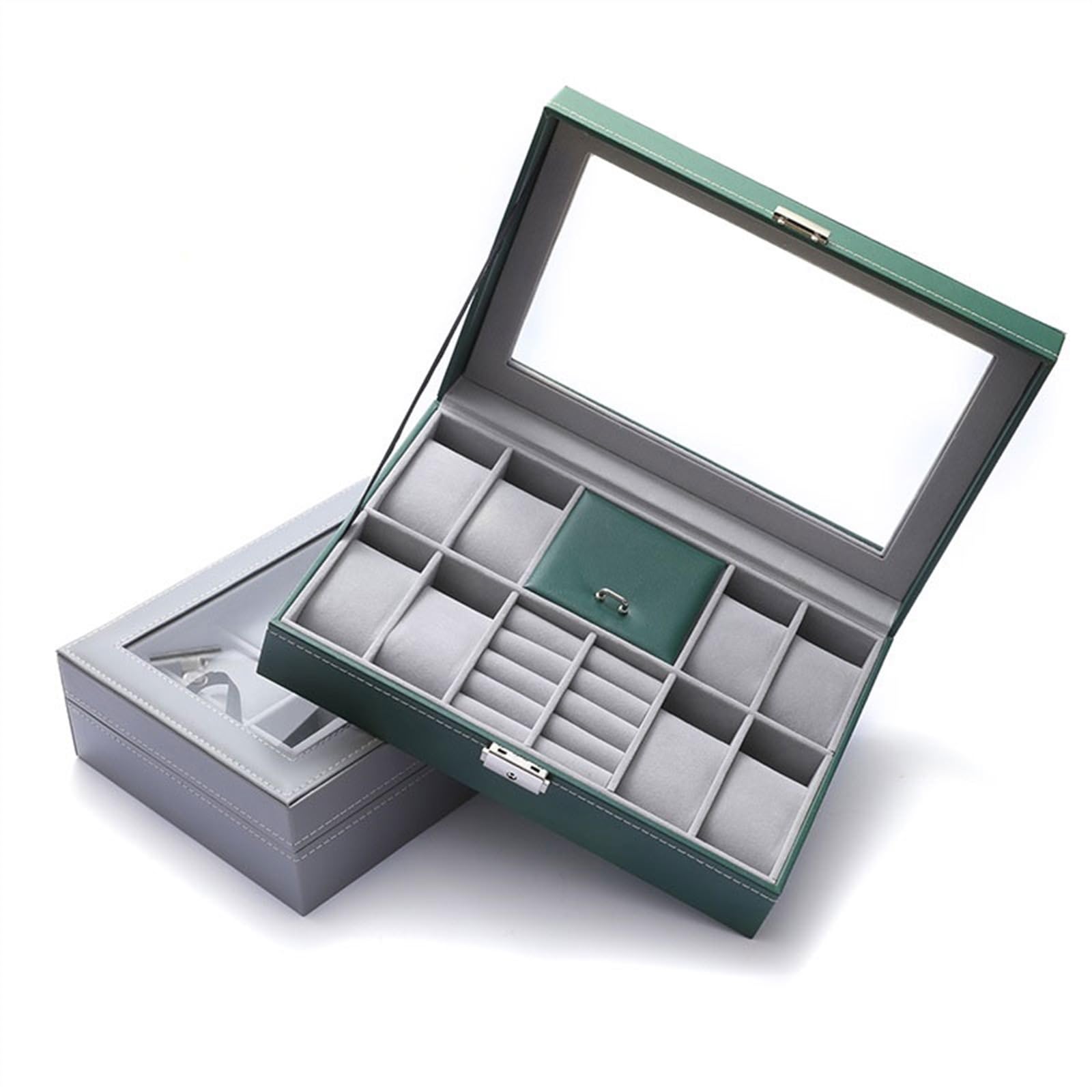 XBTGS Uhren-Display-Box, multifunktionale Schmuck-Aufbewahrungsbox, Ringuhren-Aufbewahrungsbox, Leder-Uhrenständer, Schmuck-Display-Box, Uhrengehäuse für Herren