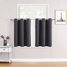 RYB HOME Blackout Curtains for Small Window - Thermal Insulated Privacy Curtains Shades for Kitchen Bathroom Cafe Dorm Loft, W 34 x L 45 inch per Panels, Plum, 2 Pcs