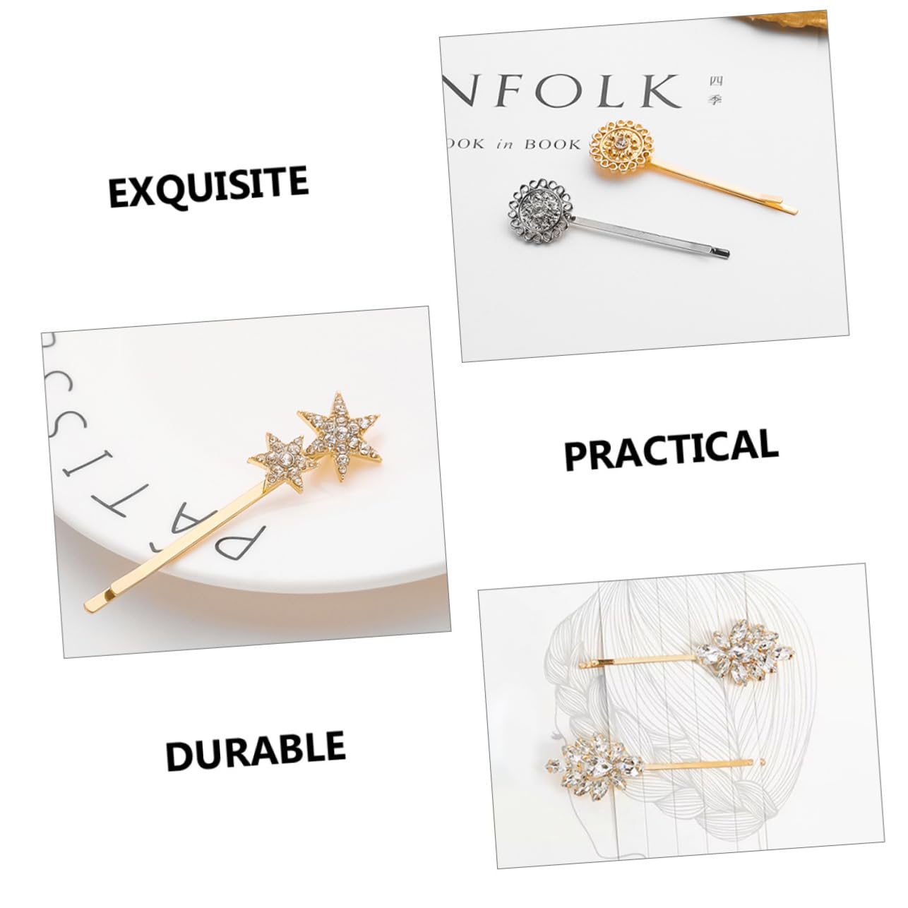 minkissy 25pezzi Fermagli Per Con Strass Accessori Eleganti Per Donne e Ragazze Per Matrimoni e Occasioni Speciali