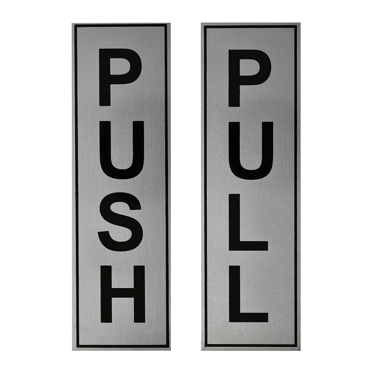 YU WELL Push Pull Metal Sign Stickers Self Adhesive Push & Pull Signage Board for Glass Wooden Doors/Office Hospital Mall Gate Sticker