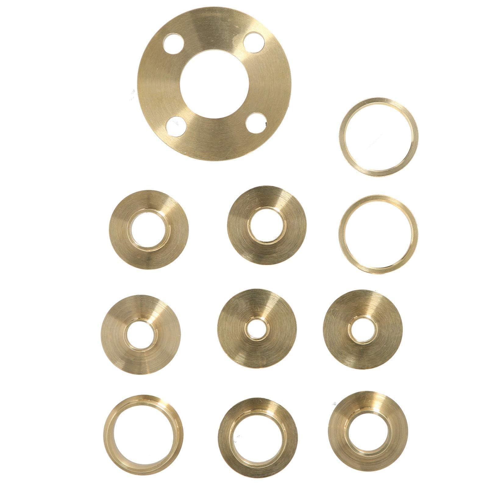 11 Stück/Set Messing Router Template Guide Set Router Guide Kit mit Kontermutter Adapter Router Zubehör von Messing für Reinigungsarbeiten