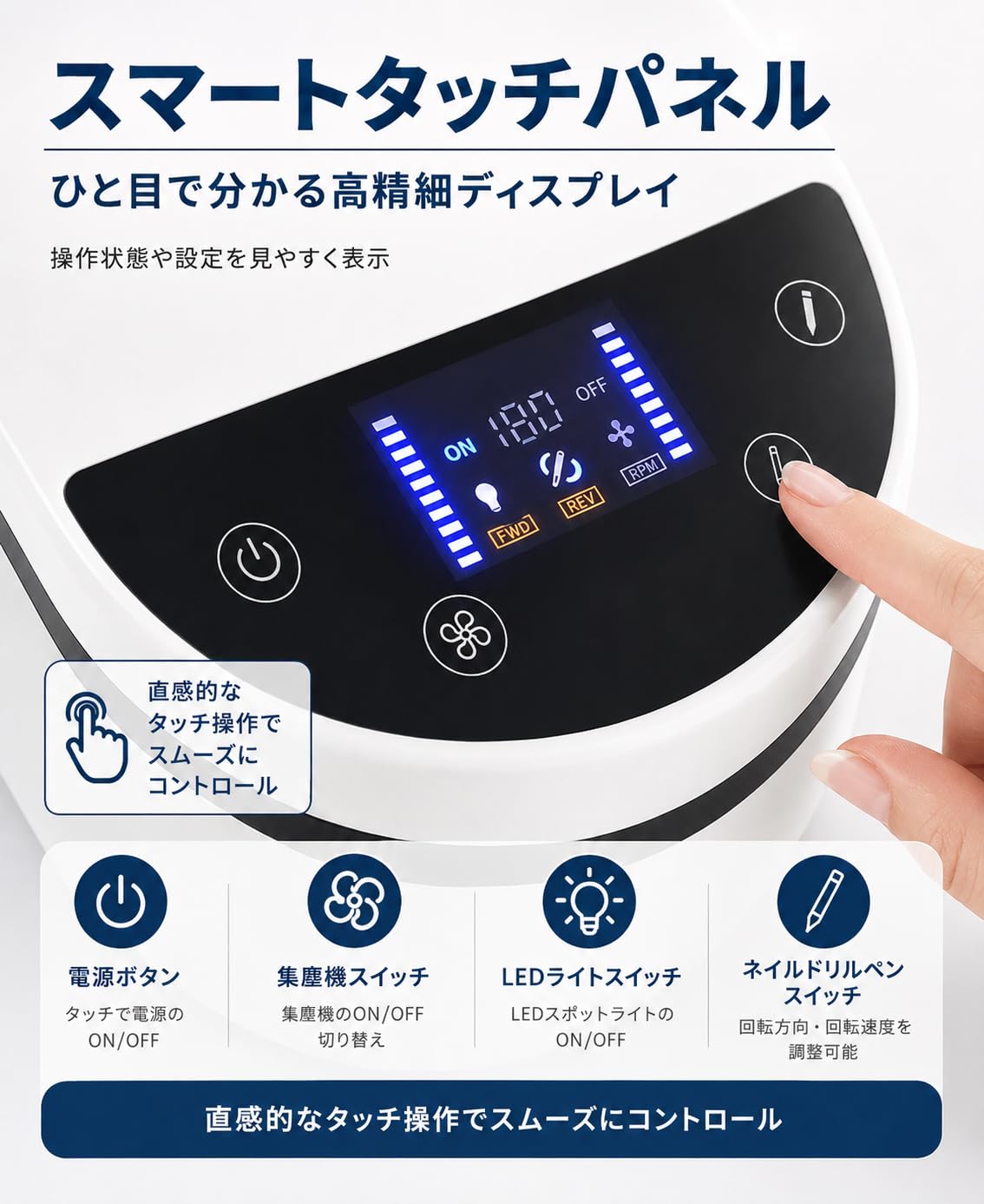 Amazon.co.jp: XFFX ネイル 集塵機 美甲吸尘器 卓上集塵機 230W