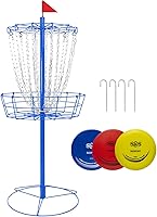 Vista 16 de Disc Golf Basket - Portable Disc Golf Target with Heavy Duty 24-Chains Come with 6pcs Disc Golf Discs and Carry Bag, Ground Stake -Suitable for
