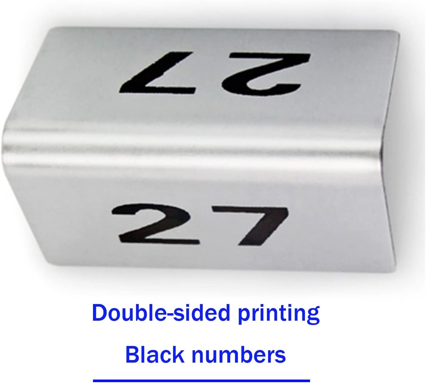 Digital Sign Seat Card 1-50/100 Number Metal Number Tags, Stainless Steel Desk Sign Plate, Double-Sided Table Plate, for Party Banquets Service, Bars, Parties (1 to 100 L:40mmxW:50mm)
