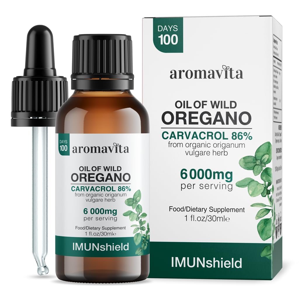 ImunShield Premium Oil of Oregano Drops, Organic Wild Oregano Liquid – High-Potency Carvacrol Profile, Immune & Digestive Support, Vegan, Non-GMO, Gluten-Free – 1 fl oz (30 mL)