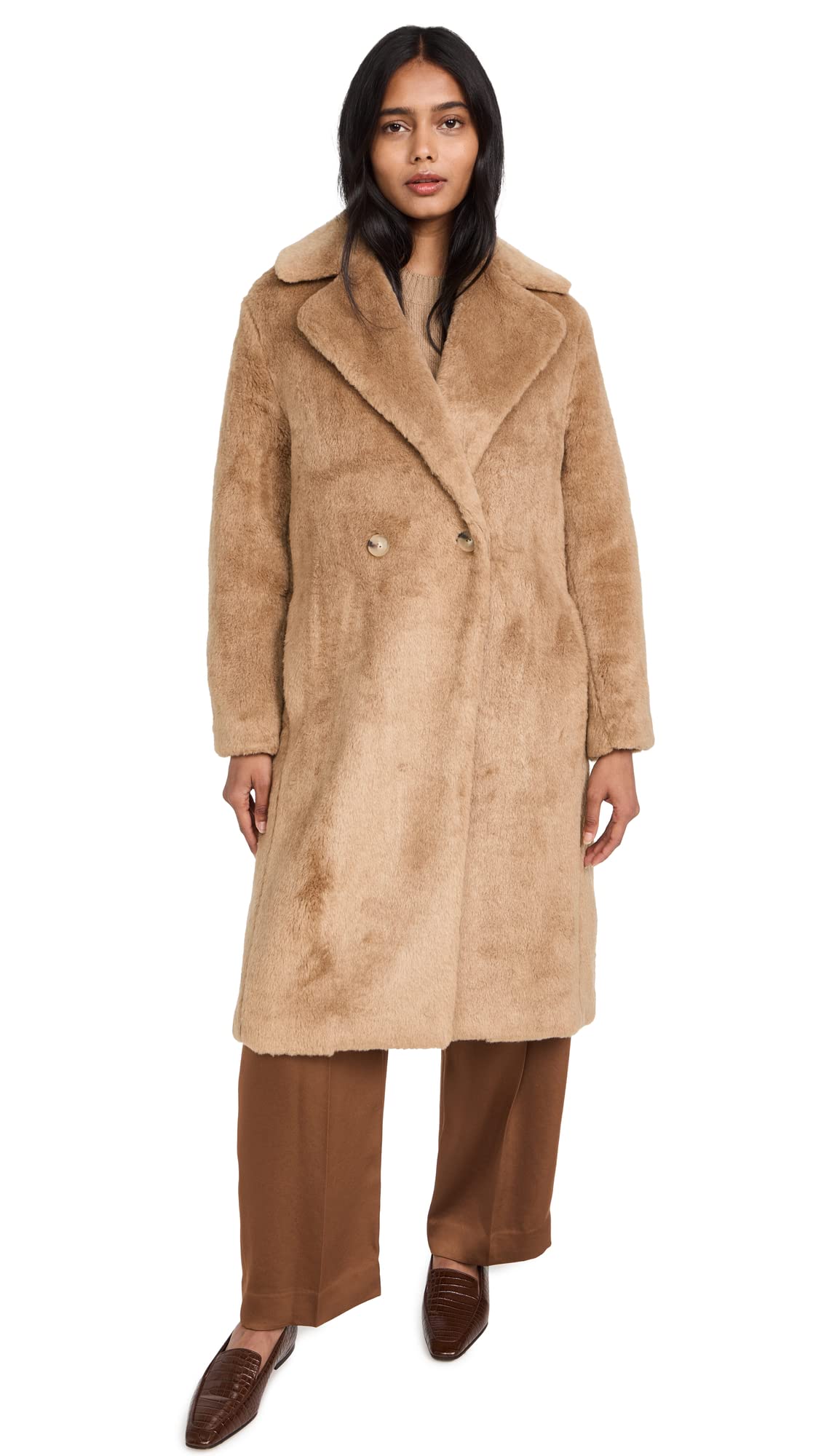 Vince womens Faux Sherling Coat