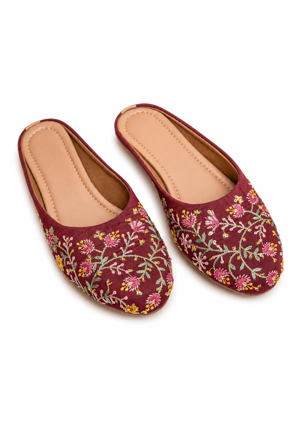Heritage Floral Embroidered Mojari Mules for Women-image-40