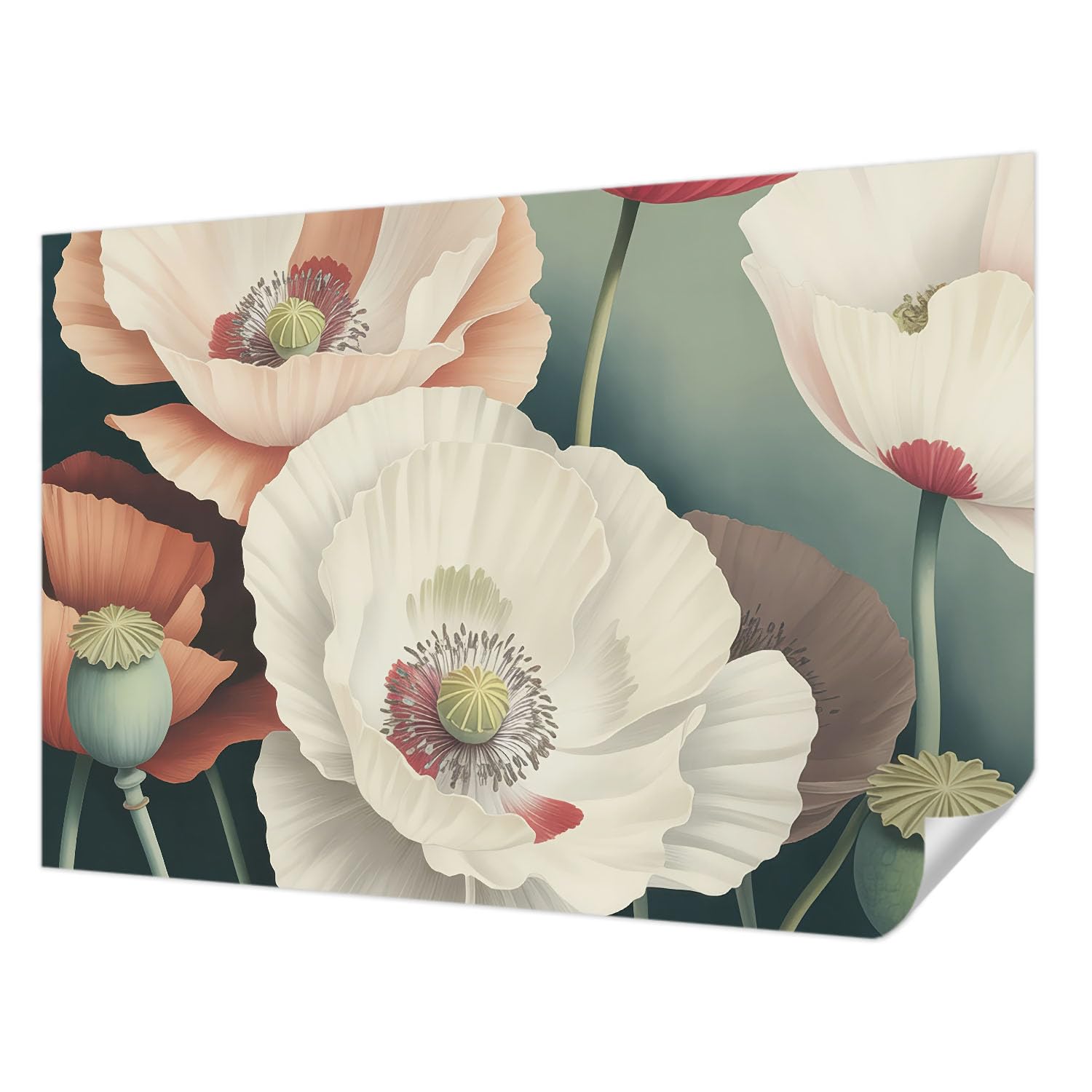 Papel pintado autoadhesivo moderno de 152x104 cm con diseño de belleza floral de Tulup
