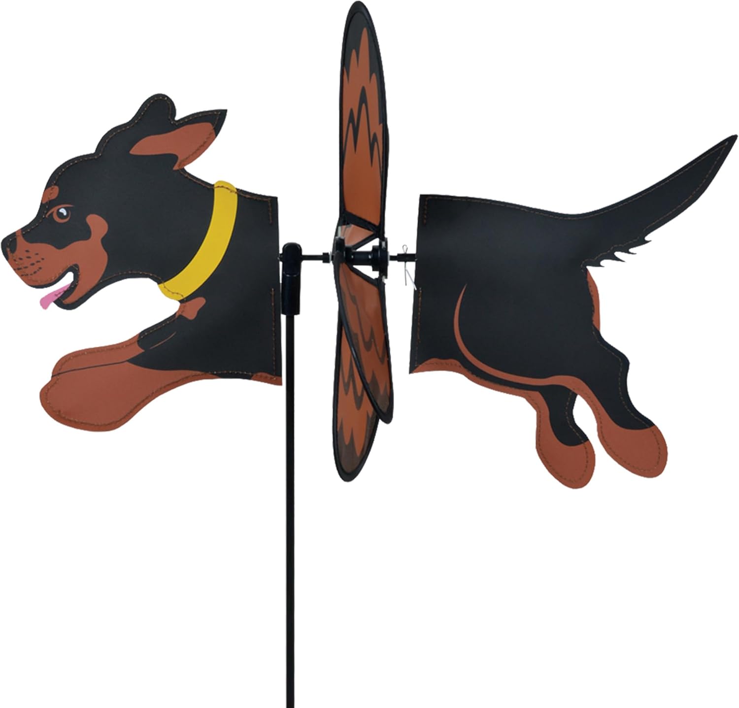 Premier Kites Petite Spinner Rottweiler – Whimsical Wind Spinner for Yard & Garden, Durable Weather-Resistant Fabric, Easy to Assemble, Outdoor Decor for Patios, Lawns, & Fairy Lovers