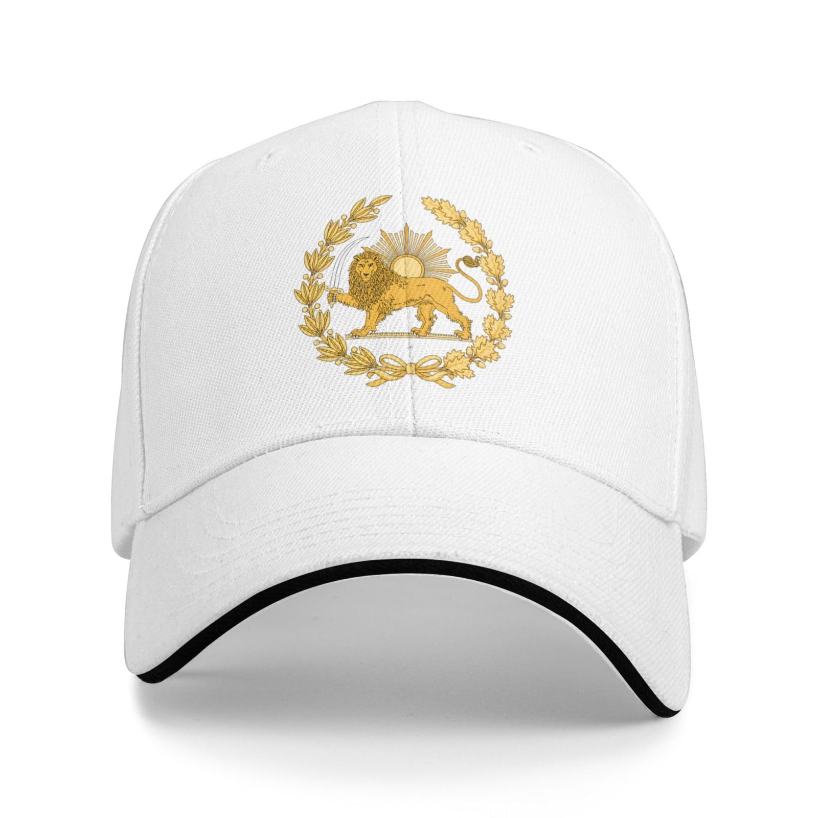 HACXZ Make Iran Great Again Hat MIGA Old Iran Persian Flag Lion Sun Caps Mesh Cap for Men Women White