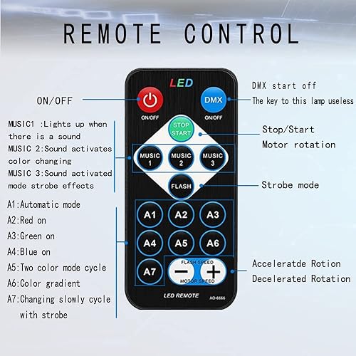 Miniatura 4 de Mini luces LED de escenario de bola de discoteca de DJ 7 colores equipo de proyector de efectos para iluminación de escenario con control remoto