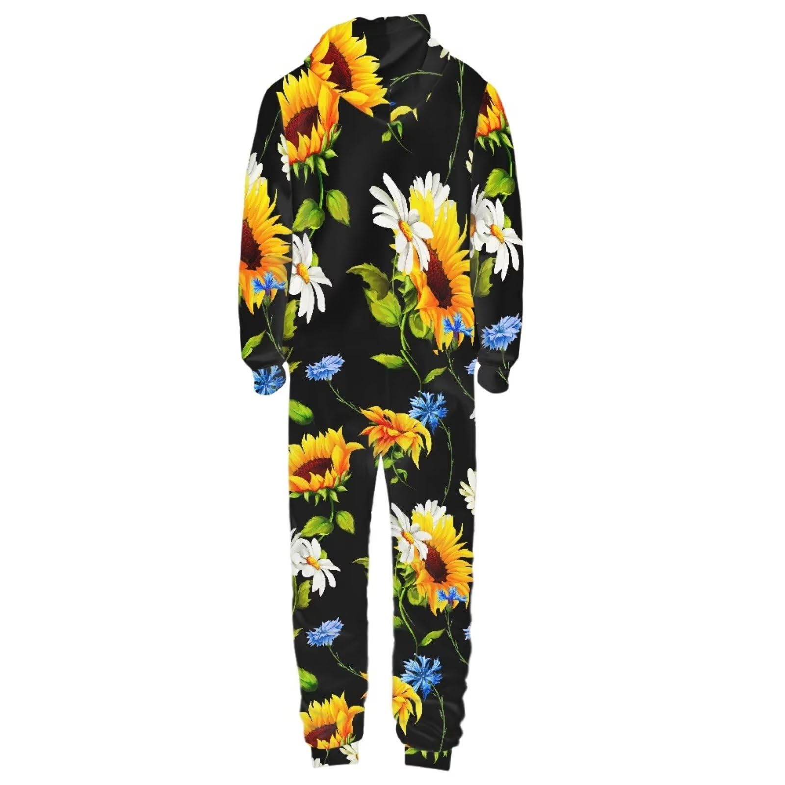 Mono unisex con capucha de manga larga con cremallera y cremallera