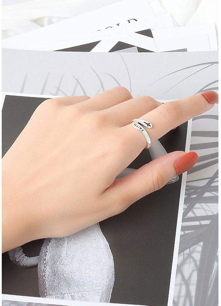 Buy Cross Ring Adjustable Silver Sideways Cross Faith Finger Open Rings Jewelry Valentine S Day Engagement Anniversary Bands For Women Girls Online In Turkey B08xm59p21