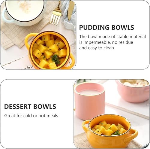 Miniatura 7 de Cabilock Tazón de postre para pudín Tazón de sopa de vapor, cuencos de ramequín, tazón de ensalada, tazón de cereales, cuencos de cerámica para