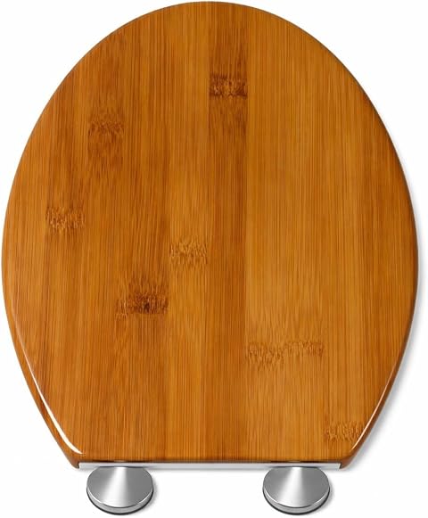 BigDean Toilettendeckel mit Absenkautomatik in Holzoptik oval WC Sitz